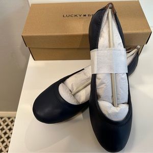 Lucky Brand Leather Ballet Flats Navy Blue New in Box